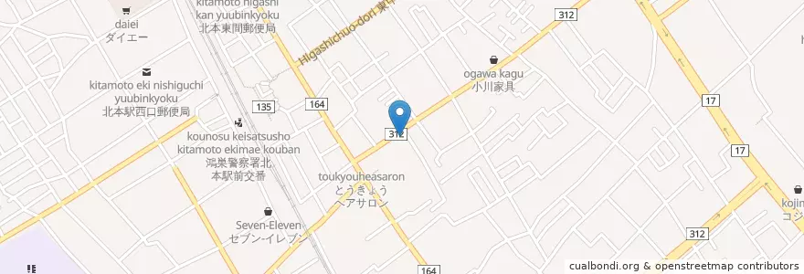 Mapa de ubicacion de 北本交番 en Japan, 埼玉県, 北本市.