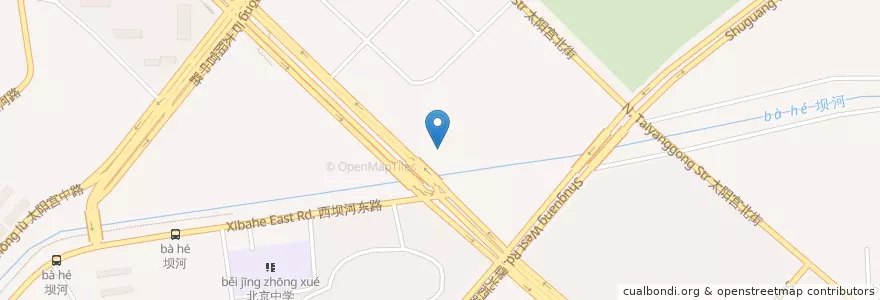 Mapa de ubicacion de 中国工商银行北京半岛国际支行 en China, Beijing, Hebei, Chaoyang District.