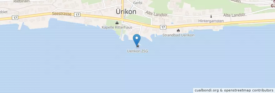 Mapa de ubicacion de Uerikon (See) en Suisse, Zurich, Bezirk Meilen, Stäfa.