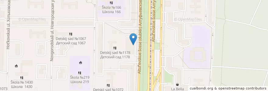 Mapa de ubicacion de Донеры en Россия, Центральный Федеральный Округ, Москва, Северо-Восточный Административный Округ, Район Лианозово.