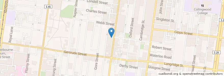 Mapa de ubicacion de Huxtable en Australia, Victoria, City Of Yarra.