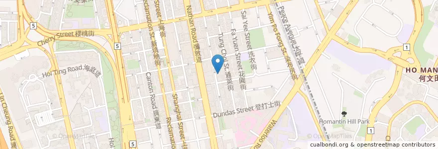 Mapa de ubicacion de 百老匯戲院(旺角) Broadway Theatre (Mongkok) en China, Cantão, Hong Kong, Kowloon, Novos Territórios, 油尖旺區 Yau Tsim Mong District.
