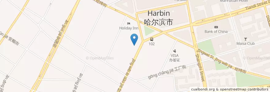 Mapa de ubicacion de 经纬街道 en 中国, 黑龙江省, 道里区, 经纬街道.