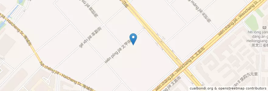 Mapa de ubicacion de 革新街道办事处 en China, Heilongjiang, 南岗区, 革新街道办事处.