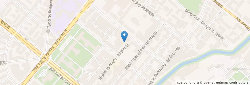 Mapa de ubicacion de 花园街道办事处 en China, Heilongjiang, 南岗区, 花园街道办事处.