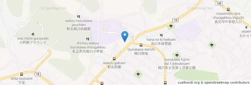 Mapa de ubicacion de 鶴川北教会 en Japão, Tóquio, 町田市.