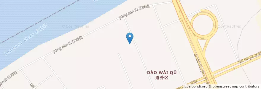 Mapa de ubicacion de 东原街道 en 中国, 黒竜江省, 道外区, 东原街道.