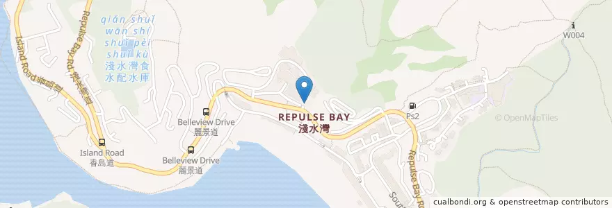 Mapa de ubicacion de Repulse Bay en 中国, 広東省, 香港, 香港島, 新界, 南區 Southern District.