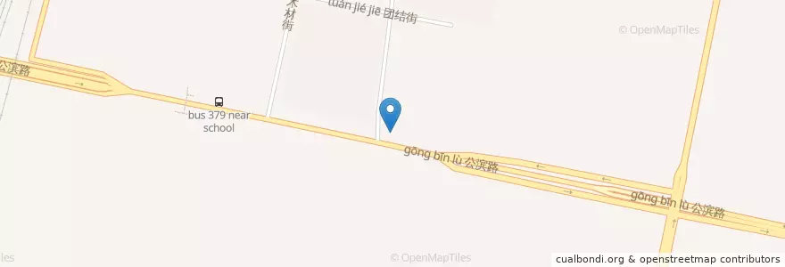 Mapa de ubicacion de 铁东街道 en چین, هیلونگ‌جیانگ, 香坊区, 铁东街道.
