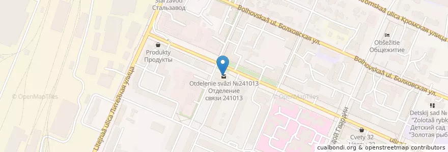 Mapa de ubicacion de Отделение связи №241013 en Rusia, Distrito Federal Central, Óblast De Briansk, Брянский Район, Городской Округ Брянск.