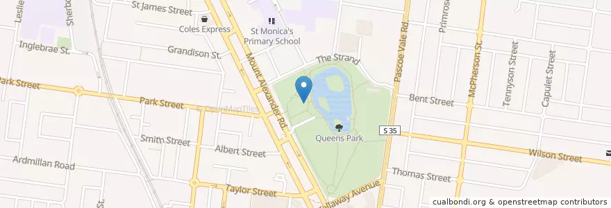 Mapa de ubicacion de Queens Park Kiosk en Australia, Victoria, City Of Moonee Valley.