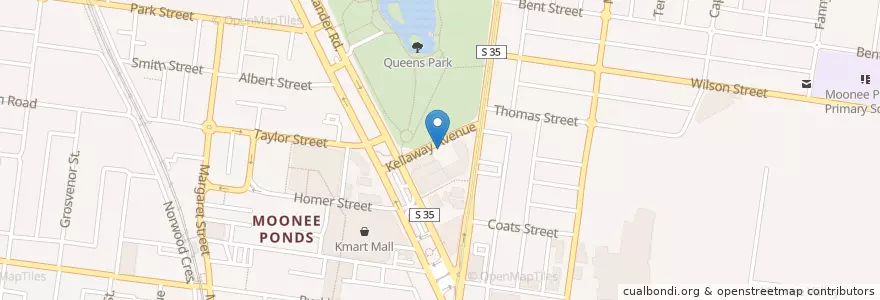 Mapa de ubicacion de Moonee Ponds Court House en 오스트레일리아, Victoria, City Of Moonee Valley.