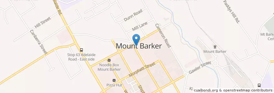 Mapa de ubicacion de Mount Barker Post Office en Australië, Zuid-Australië, Mount Barker District Council.