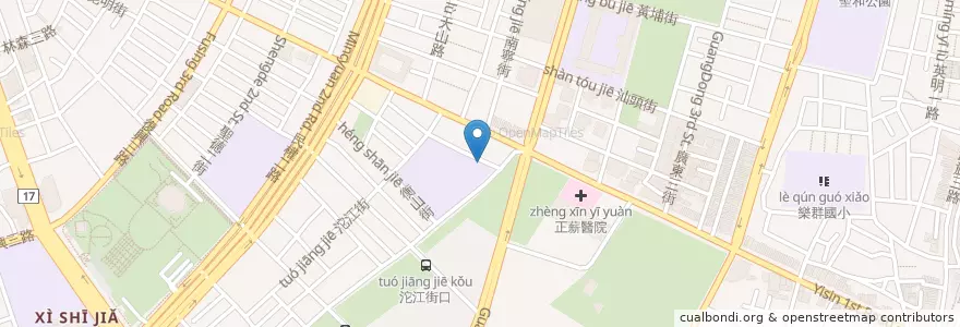 Mapa de ubicacion de 民權國小地下停車場 en Tayvan, Kaohsiung, 前鎮區.