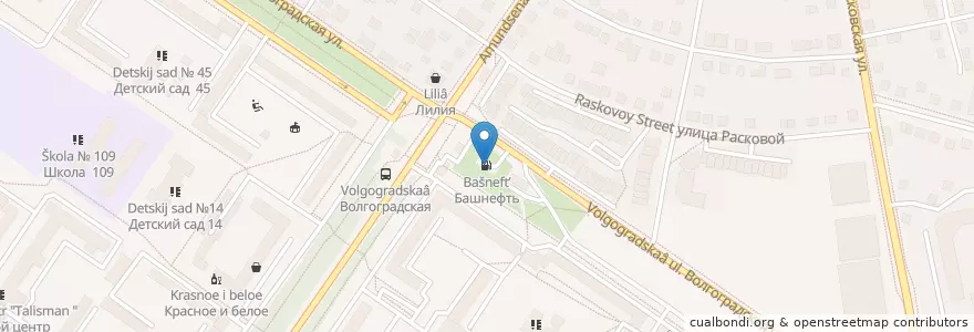Mapa de ubicacion de Башнефть en Russie, District Fédéral De L'Oural, Oblast De Sverdlovsk, Городской Округ Екатеринбург.