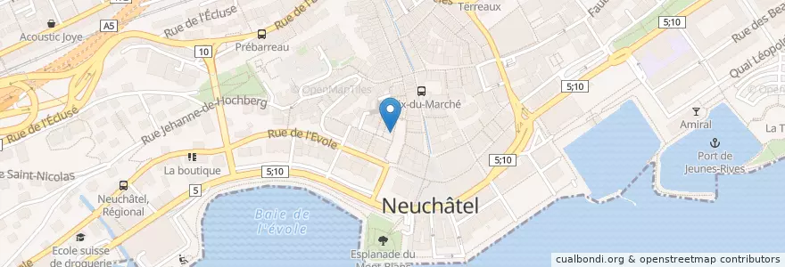 Mapa de ubicacion de Tea-Room Knecht en Швейцария, Невшатель, Lac De Neuchâtel (Ne), Neuchâtel.