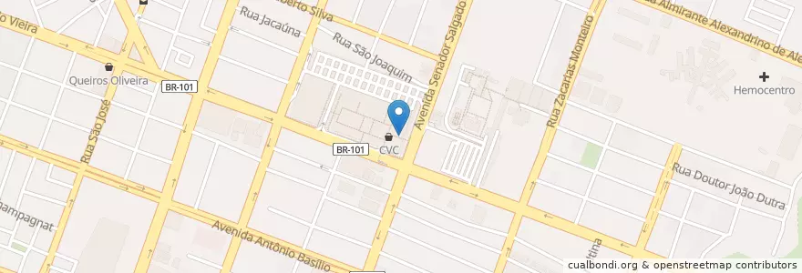 Mapa de ubicacion de Banco do Brasil - L1 en البَرَازِيل, المنطقة الشمالية الشرقية, ريو غراندي دو نورتي, Região Geográfica Intermediária De Natal, Microrregião De Natal, ناتال.