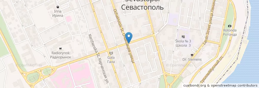 Mapa de ubicacion de Шустрый кок en Russie, District Fédéral Du Sud, Sébastopol, Севастополь, Ленинский Район, Ленинский Округ.