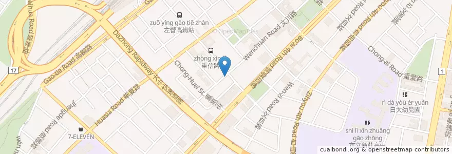 Mapa de ubicacion de 臺灣銀行 en تايوان, كاوهسيونغ, 左營區.
