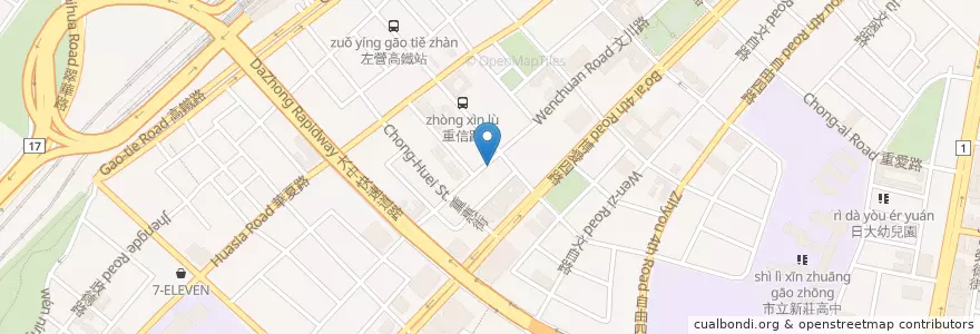 Mapa de ubicacion de 基督教高雄博愛教會 en تايوان, كاوهسيونغ, 左營區.