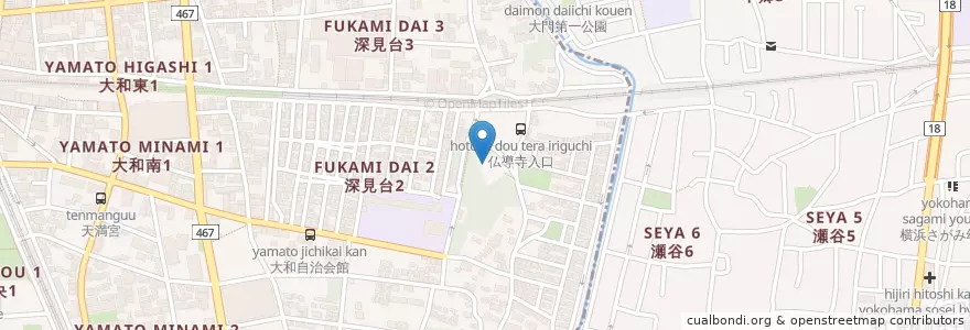 Mapa de ubicacion de 深見神社 en ژاپن, 神奈川県, 大和市, 瀬谷区.