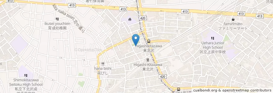 Mapa de ubicacion de 世田谷区立 北沢地区会館 en Giappone, Tokyo, 世田谷区, Shibuya.