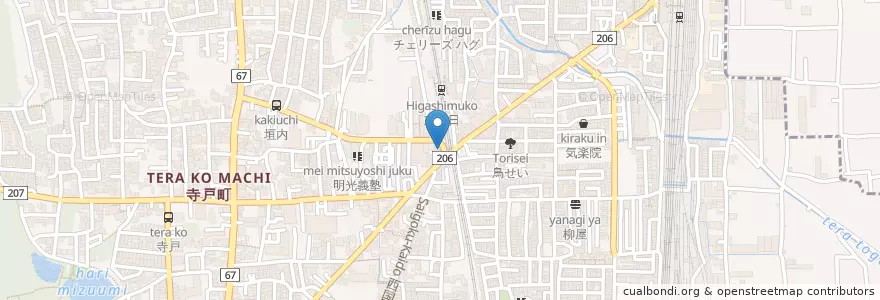 Mapa de ubicacion de 郵貯銀行 en اليابان, 京都府, 向日市.