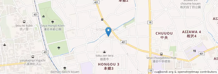 Mapa de ubicacion de 横浜市瀬谷図書館 en Japon, Préfecture De Kanagawa, 横浜市, 瀬谷区.