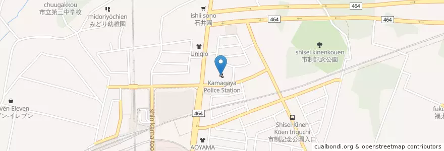 Mapa de ubicacion de 鎌ヶ谷警察署 en Jepun, 千葉県, 鎌ケ谷市.