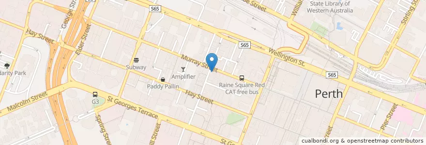Mapa de ubicacion de Belgian Beer Cafe en Австралия, Западная Австралия, City Of Perth.