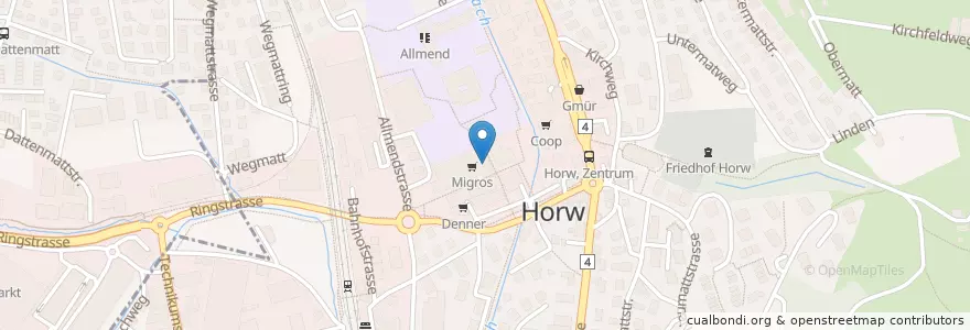 Mapa de ubicacion de Amavita Horw en Швейцария, Люцерн, Horw.