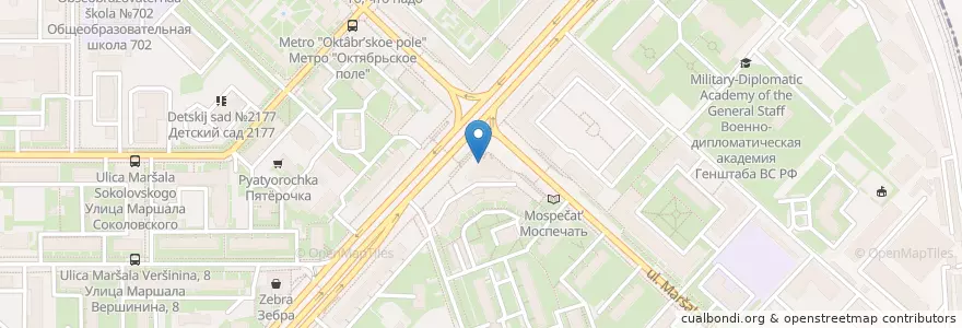 Mapa de ubicacion de Планета Суши en Rússia, Distrito Federal Central, Москва, Северо-Западный Административный Округ, Район Щукино.