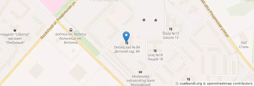 Mapa de ubicacion de Детский сад № 84 en Russia, Central Federal District, Oryol Oblast, Орловский Район, Oryol.