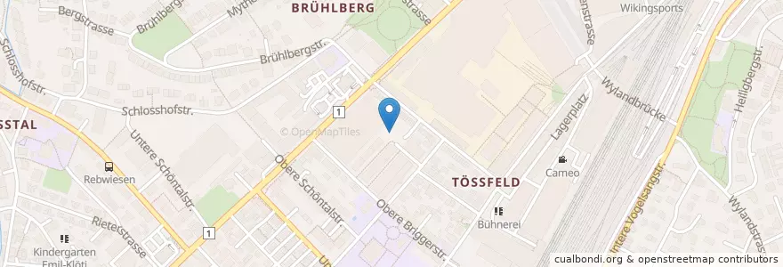 Mapa de ubicacion de Lokwerk en Schweiz/Suisse/Svizzera/Svizra, Zürich, Bezirk Winterthur, Winterthur.