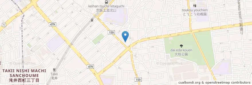 Mapa de ubicacion de 高瀬神社 en ژاپن, 大阪府, 守口市, 旭区.