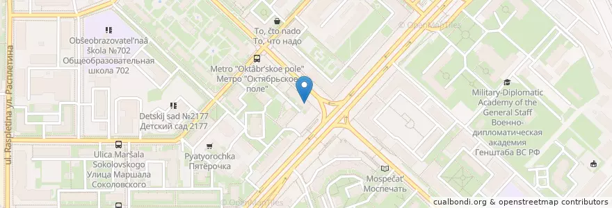 Mapa de ubicacion de Горздрав en Rusia, Distrito Federal Central, Москва, Северо-Западный Административный Округ, Район Щукино.