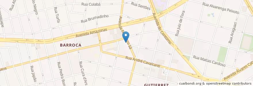 Mapa de ubicacion de Cantinho de Minas en Brazil, Southeast Region, Minas Gerais, Região Geográfica Intermediária De Belo Horizonte, Região Metropolitana De Belo Horizonte, Microrregião Belo Horizonte, Belo Horizonte.