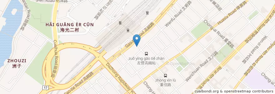Mapa de ubicacion de 格上租車 en 臺灣, 高雄市, 左營區.