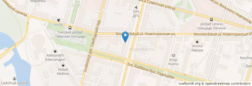 Mapa de ubicacion de OTP Bank en Rusia, Distrito Federal Central, Óblast De Tver, Городской Округ Тверь, Калининский Район.