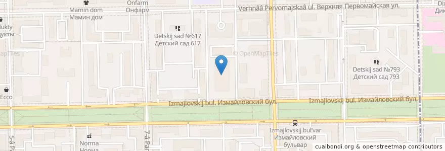 Mapa de ubicacion de Театр Мимики и Жеста en Russie, District Fédéral Central, Moscou, Восточный Административный Округ, Район Измайлово.