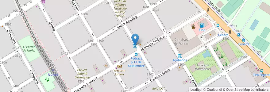 Mapa de ubicacion de 11 de Septiembre en Arjantin, Ciudad Autónoma De Buenos Aires, Buenos Aires, Comuna 13.