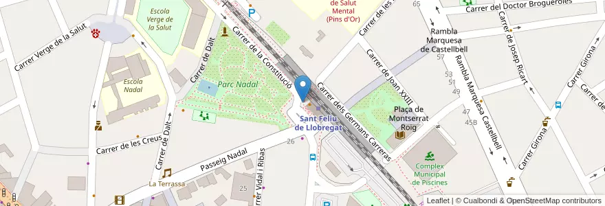 Mapa de ubicacion de 110 Plaça Estació en スペイン, カタルーニャ州, Barcelona, Baix Llobregat, Sant Feliu De Llobregat.