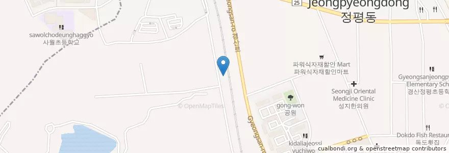 Mapa de ubicacion de 서부2동 en 大韓民国, 慶尚北道, 慶山市, 서부2동.