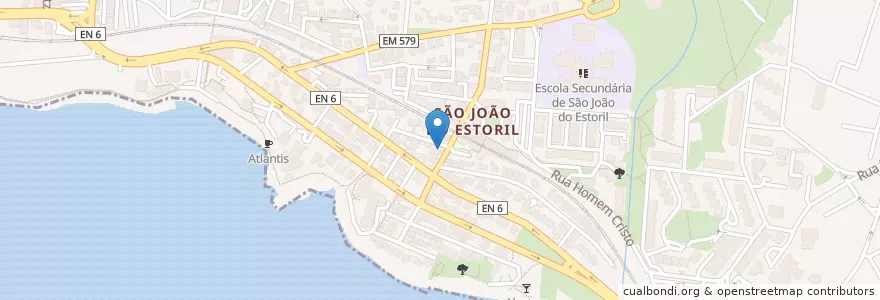 Mapa de ubicacion de Estação dos Correios de São João do Estoril en Portugal, Metropolregion Lissabon, Lissabon, Großraum Lissabon, Cascais, Cascais E Estoril.