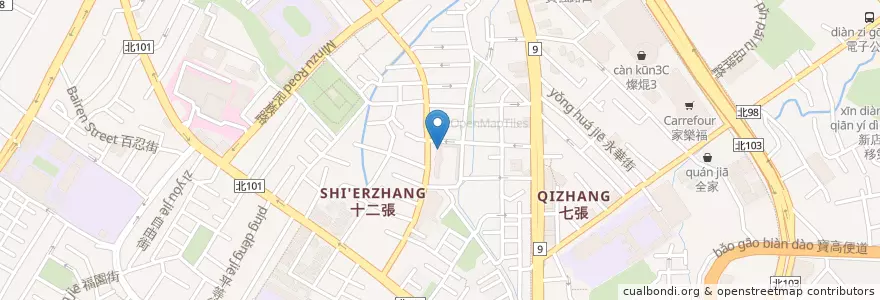 Mapa de ubicacion de 新店仁愛圖書閱覽室 en تايوان, تايبيه الجديدة, 新店區.