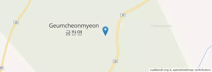 Mapa de ubicacion de 금천면 en Korea Selatan, Gyeongsang Utara, 청도군, 금천면.