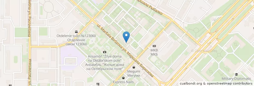 Mapa de ubicacion de МТС Банк en Rússia, Distrito Federal Central, Москва, Северо-Западный Административный Округ, Район Щукино.