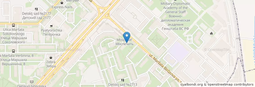 Mapa de ubicacion de Жемчуг en Russie, District Fédéral Central, Moscou, Северо-Западный Административный Округ, Район Щукино.