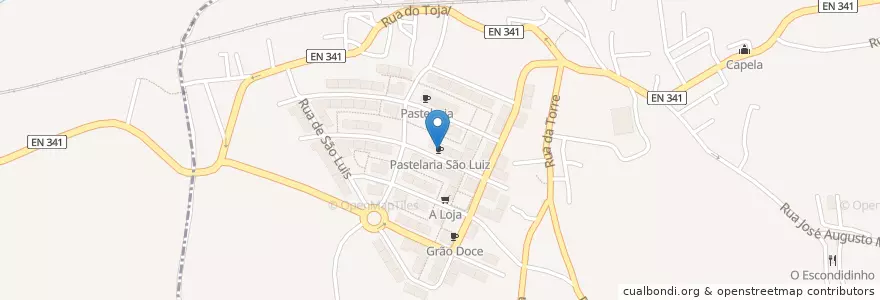 Mapa de ubicacion de Pastelaria São Luiz en Portugal, Centre, Baixo Mondego, Coïmbre, Montemor-O-Velho, Pereira.