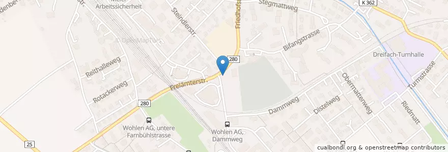 Mapa de ubicacion de ACLI en Suisse, Argovie, Bezirk Bremgarten, Wohlen.